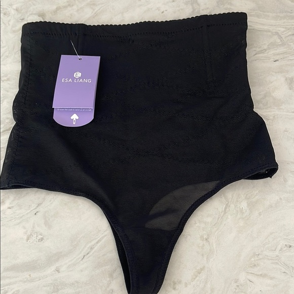Esa Liang Thong shapewear Women Tummy Control High Waisted Thong Black M NWT - Picture 1 of 9